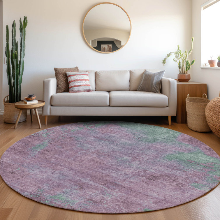 Machine Washable Indoor/Outdoor Cinead ACN1710 Lavender Rug