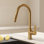  Pull Down Sprayer Kitchen Sink Faucet, Single Handle Kitchen Faucet with LED Light Base