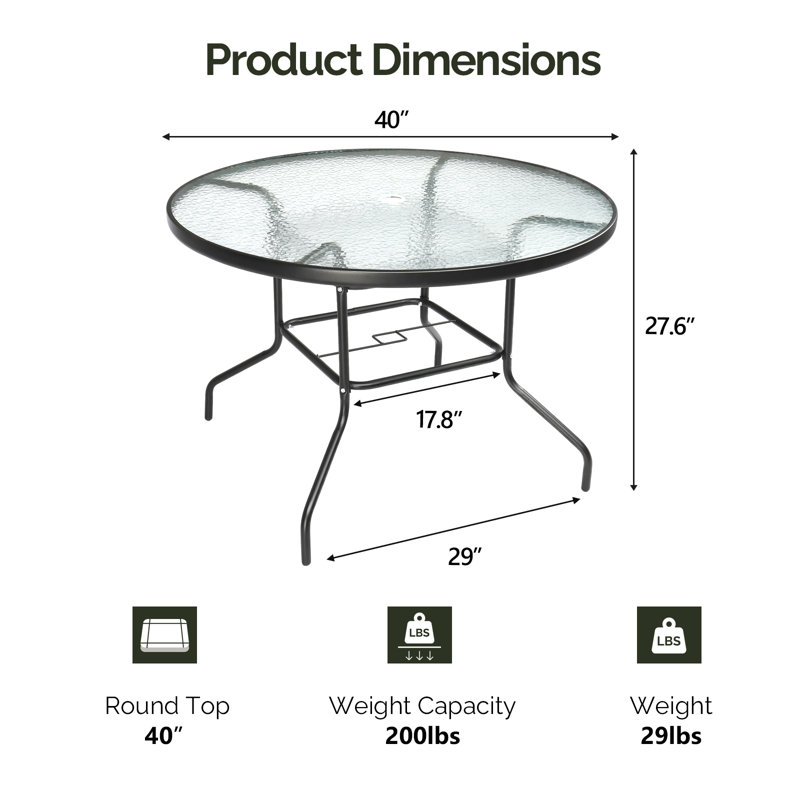 Table de salle à manger ronde 41,3 po