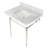 Kingston Brass Edwardian 30-Inch Carrara Marble Console Sink with Brass Legs (8-Inch, 3-Hole)-50579955