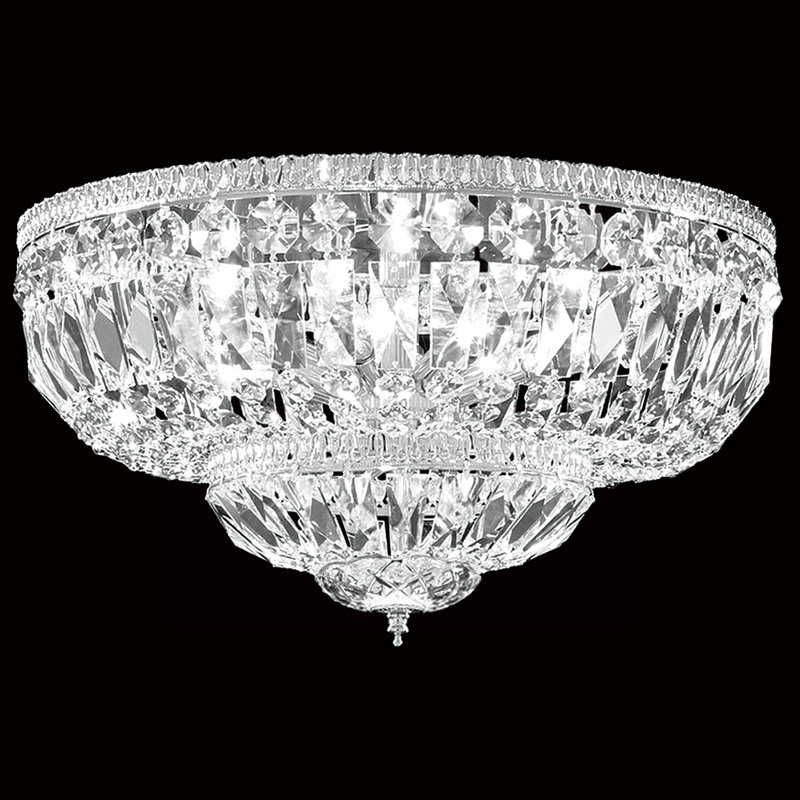 Flush Mount 8 - Light Flush Mount, 11" H x 18" W x 18" D, Silver