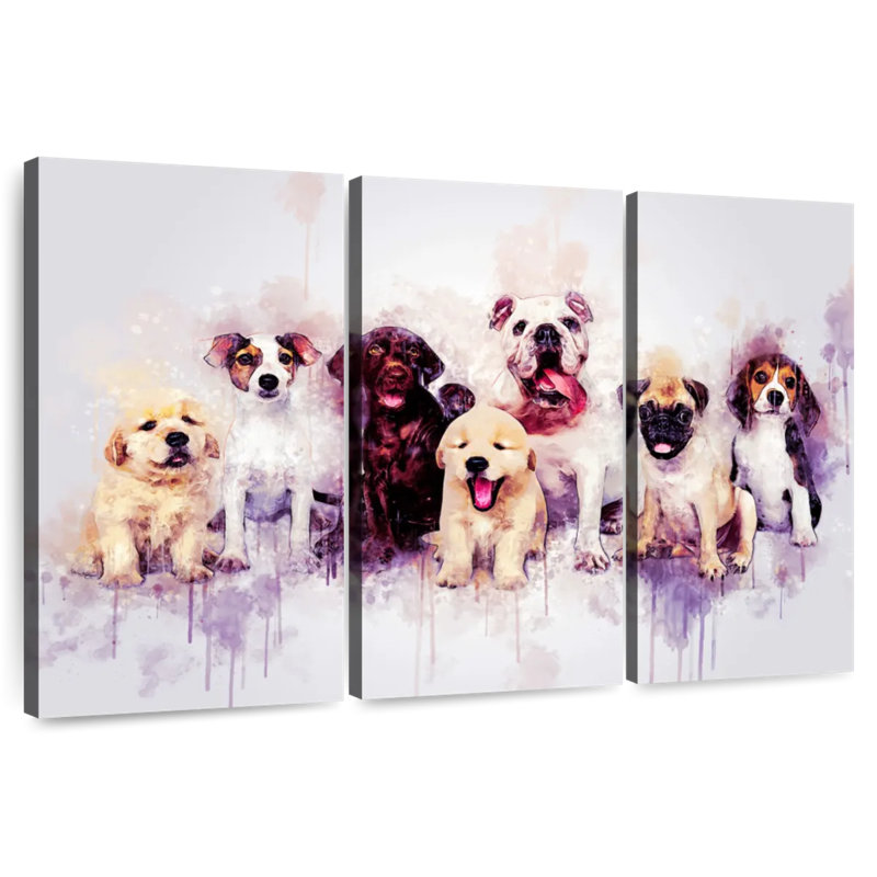Dog Puppies, 42" H x 65" W