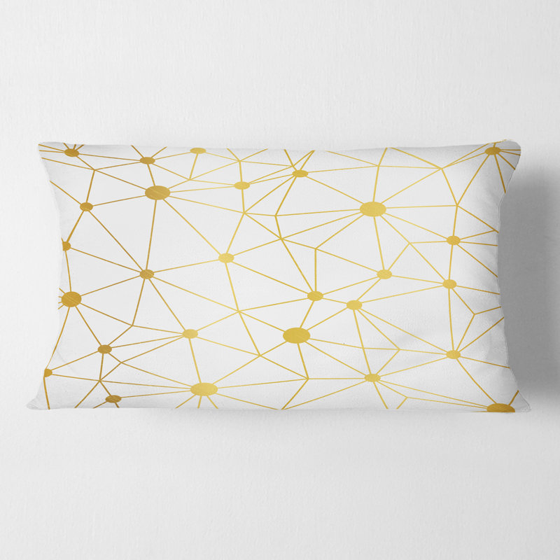 Coussin Golden Grid I - Mid-Century Modern