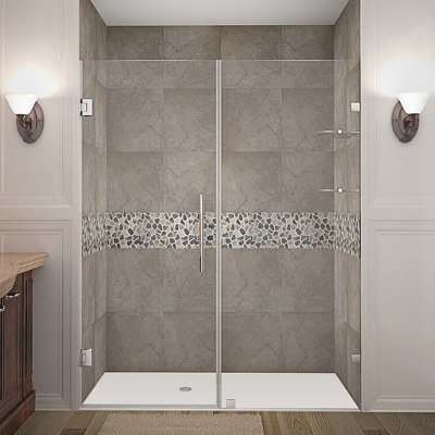 Porte de douche à charnière sans cadre Nautis GS l 60 po x H 72 po