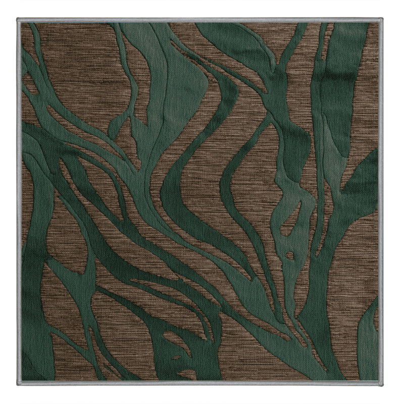 Tapis abstrait lavable à la machine, Carré 8 pi