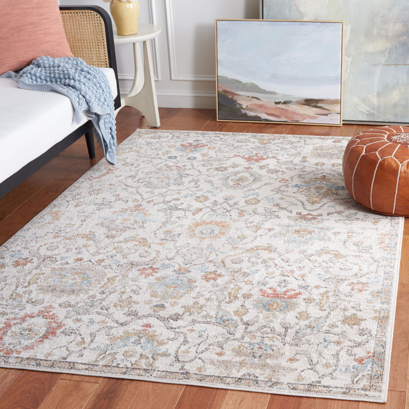 Tapis oriental en polyester tissé à la machine Kereb, Rectangle 5 pi 3 po x 7 pi 6 po
