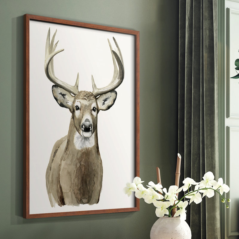 Impression encadrée Handsome Whitetail II - bois massif, Brun, H 10 po x l 8 po