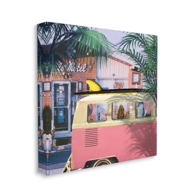 Retro Summer Palms Holiday par Steve Hunziker - Photographie sur toile tendue, H 17 po x l 17 po x P 1,5 po