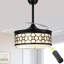 Ventilateur de plafond 42 "rétractable avec lumières et télécommande, ventilateur de plafond à moteur à courant continu silencieux et réversible