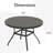 Durable Outdoor Round Patio Dining Table for 4-6, All-Weather Metal with Umbrella Hole, Sandstone Finish-1741712983-1741712981