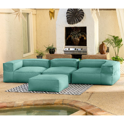 Maretta 136'' Wide U-Shaped Patio Sofa