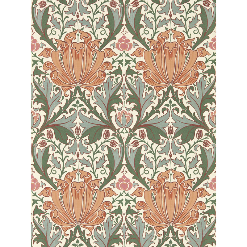 Helena 10.05m x 68.6cm Matte Roll, Peach/Teal