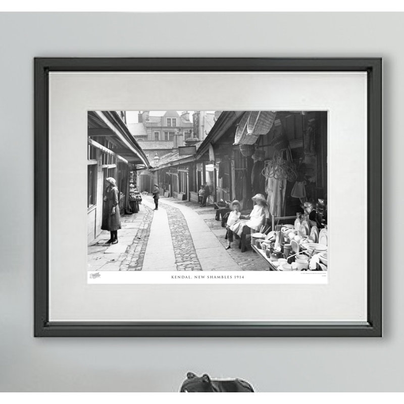 Kendal, New Shambles 1914 by Francis Frith - Single Picture Frame Print, 60cm H x 80cm W x 2.3cm D, Brown/Ivory