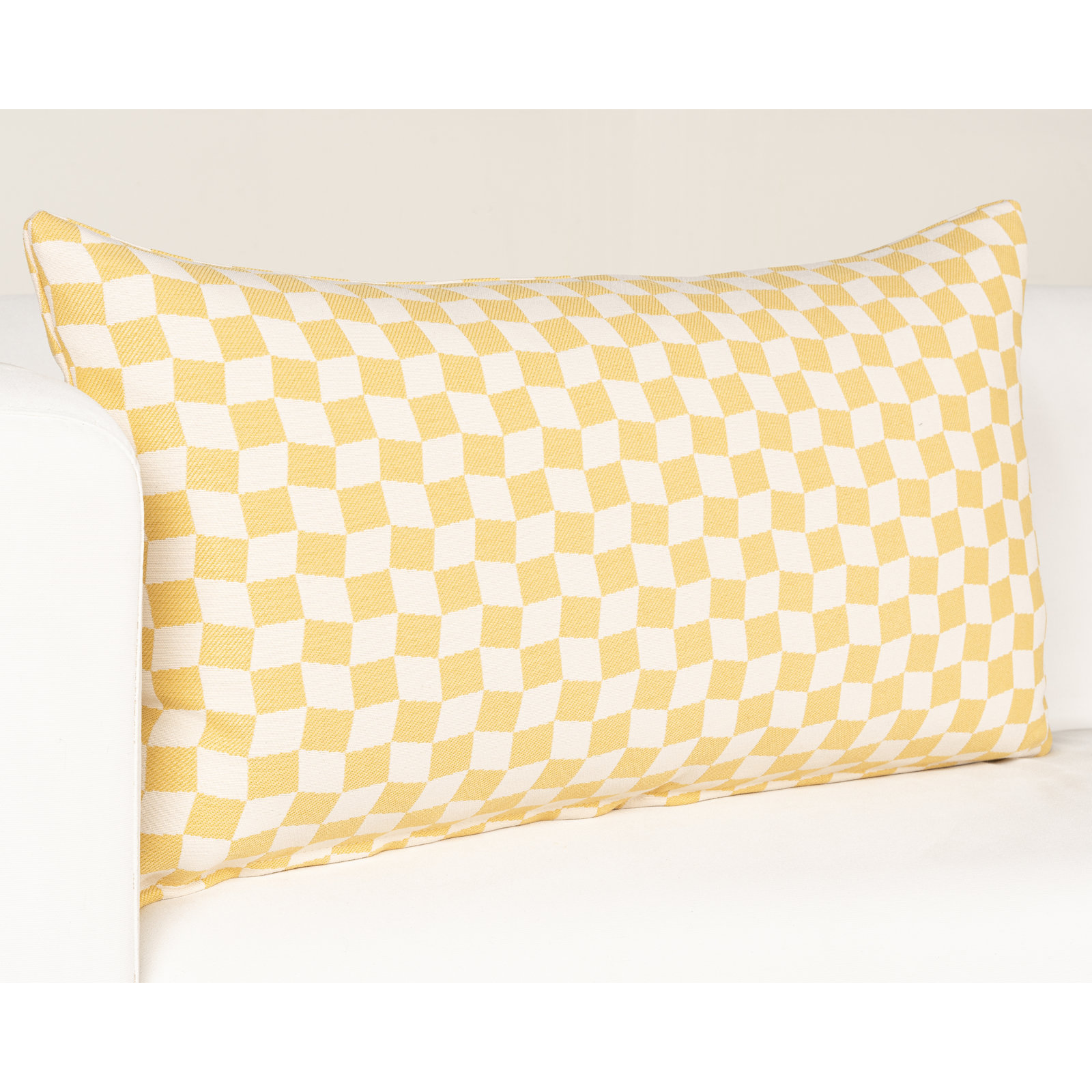 Throw Pillow, Polyester, Yellow Geometric 2, Rectangular 12"H x 21"W