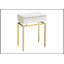 Table d'appoint moderne en marbre beige avec tiroir de rangement pour le salon et la chambre à coucher, parfaite pour un décor élégant et fonctionnel.