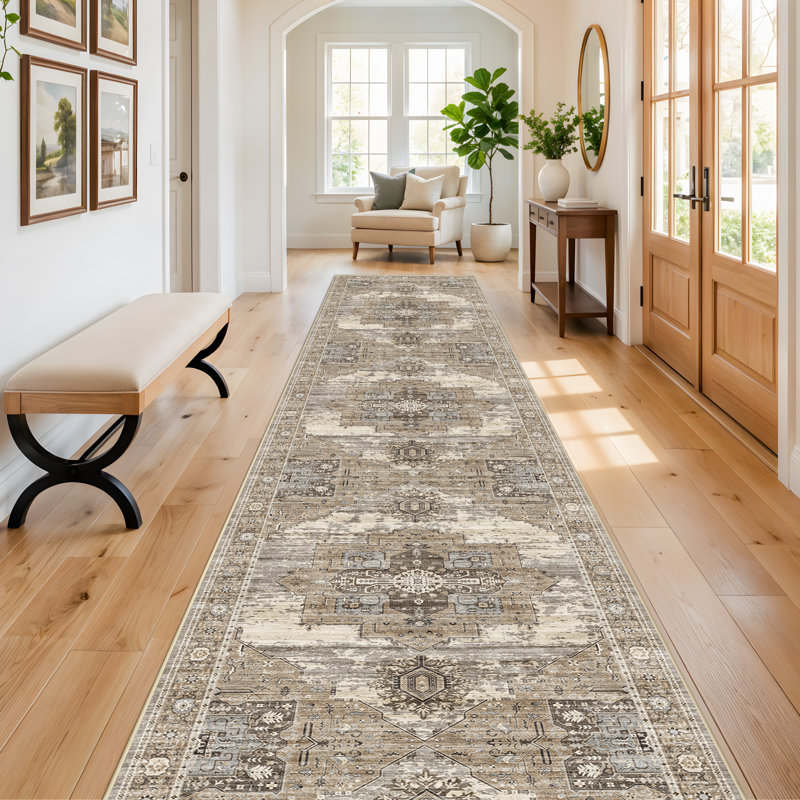 Washable Area Rugs - Large Rugs for Living Room Stain Resistant Carpet Vintage Rugs for Bedroom with Non Slip Backing Home Decor Floor Decoration Mat