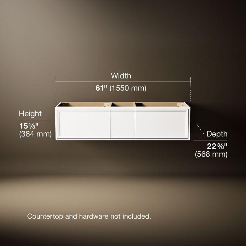Lodern 61" Single Bathroom Vanity Set, Linen White