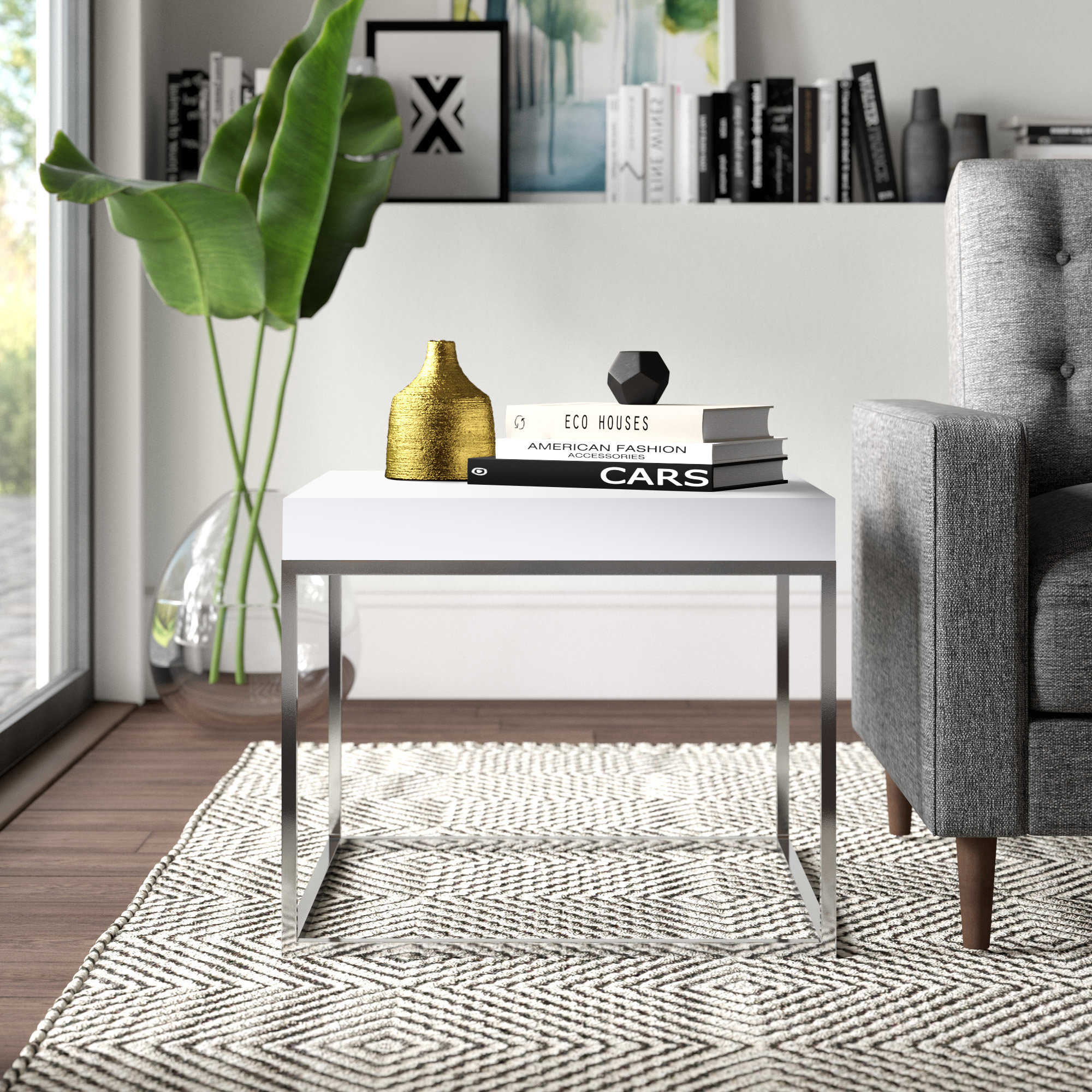 Latitude Run® Fred Frame End Table- Modern Square Accent End Table in ...