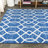 Oakden Ogee Fretwork Blue/Gray Rug-1608185754