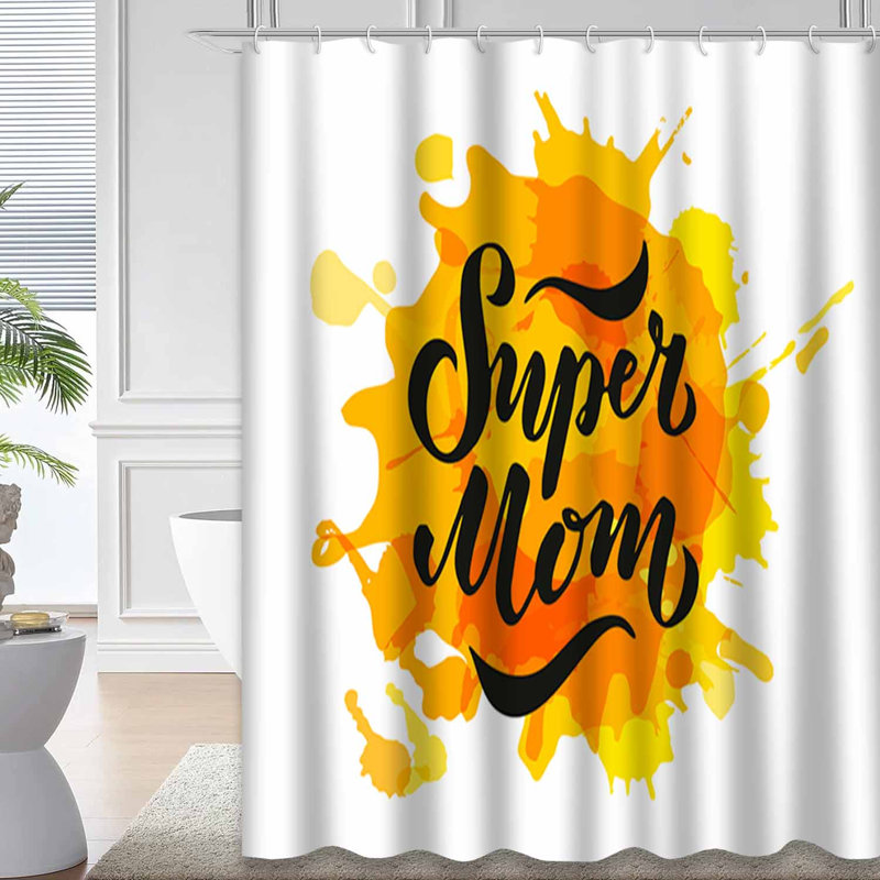 Rideau de douche avec 12 crochets Super Mom, L 72 po x l 78 po