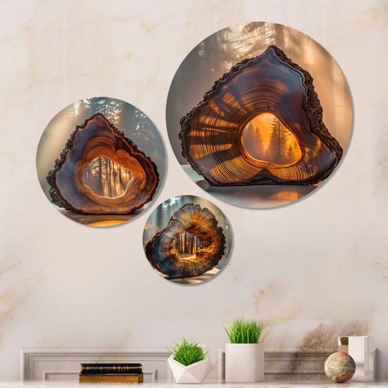 Ensemble de décoration murale en métal 3 pièces Amber