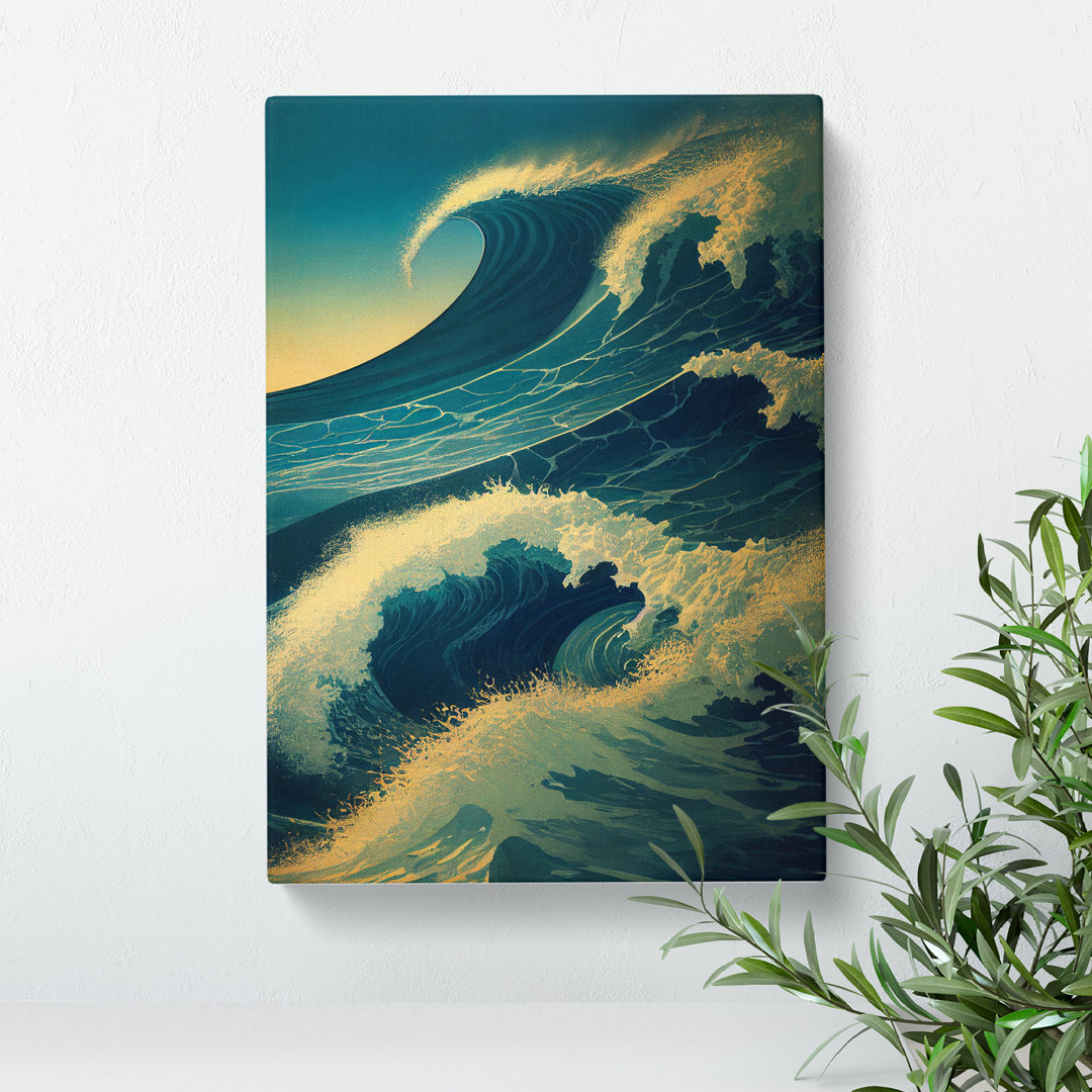 Ocean Wave At Sunrise No.4 - Wrapped Canvas