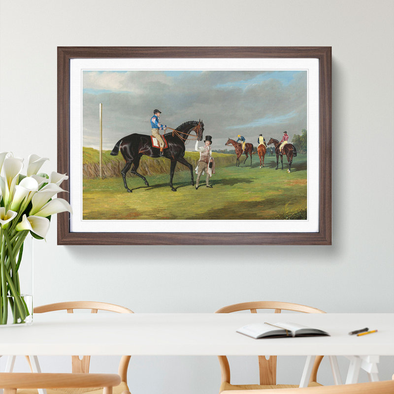 Horse Racing by John Frederick Herring - Picture Frame Painting, 27cm H x 36cm W x 2cm D, Walnut Framed