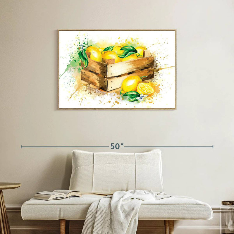 Récolte de citronnelle, Cadre flottant en bois naturel, 37 po x 25 po
