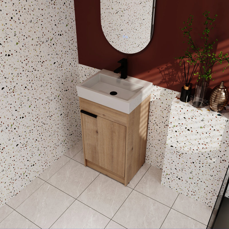 18'' Single Bathroom Vanity with Ceramic Top