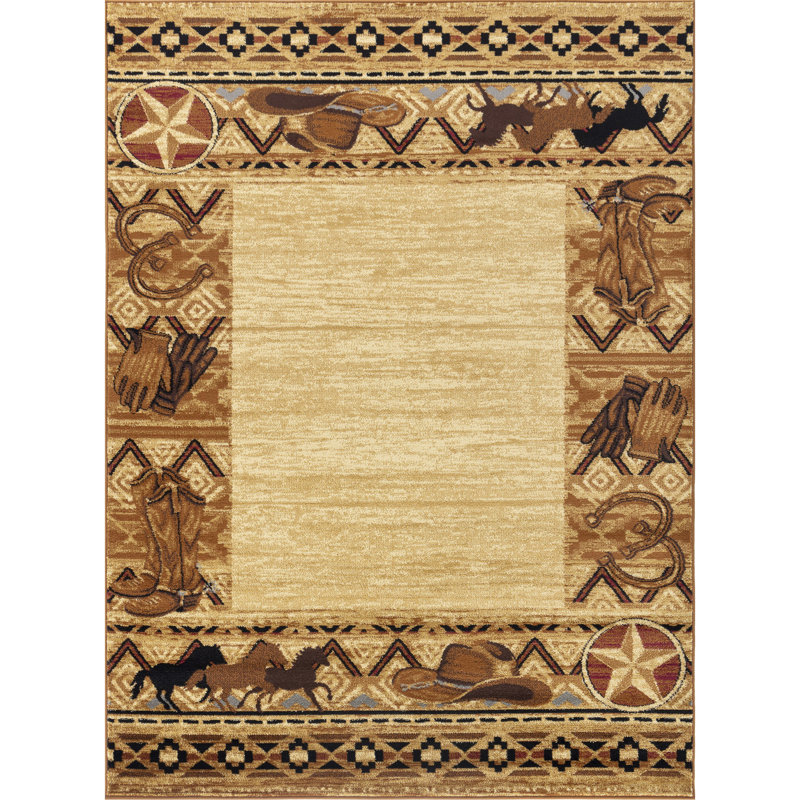 Tribes Southwest Beige Large Rug, Runner 2'7" x 7'