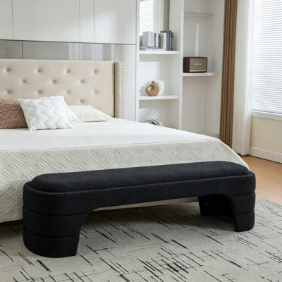 Large banc de chambre rembourré moderne sans accoudoirs, repose-pieds en chenille pour l'entrée et le salon, parfait pour les sièges et les décors supplémentaires