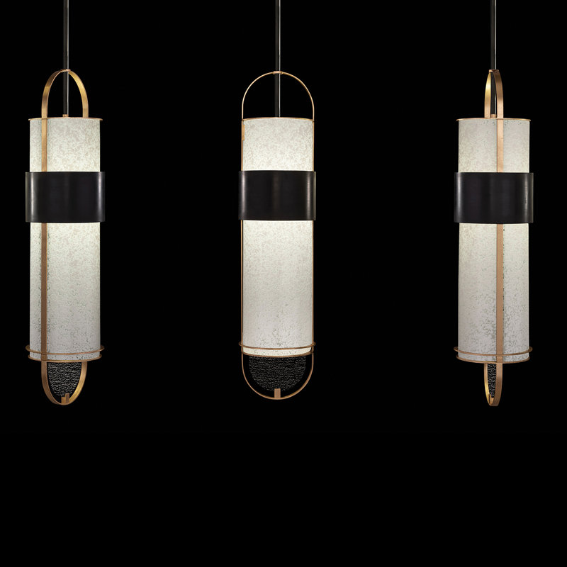 Bond 6 - Light LED Pendant, White, Black/Gold