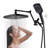 12" High Pressure Rainfall Shower Head With Handheld Spray, Waterfall Shower Heads, Dual Showerhead With 71" Hose, 3-Way Diverter, Height/Angle Adjustable, Anti-Clog Nozzles, Matte Black-120283483