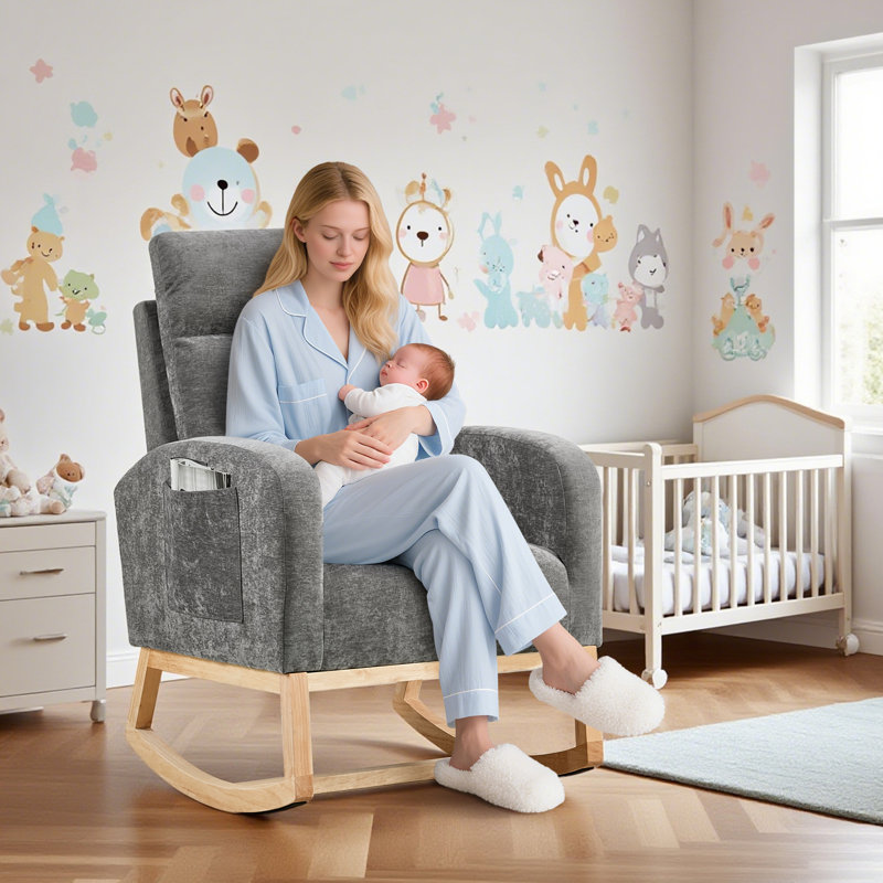 Chaise berçante rembourrée Modern