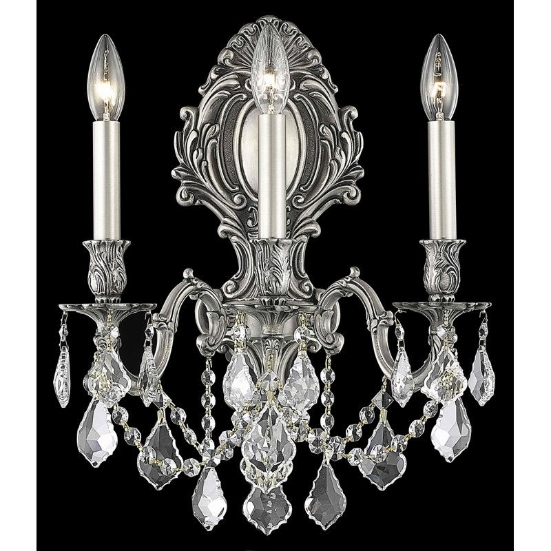 Aadyn Wall Sconce, Crystal (Clear) / Royal Cut, Pewter