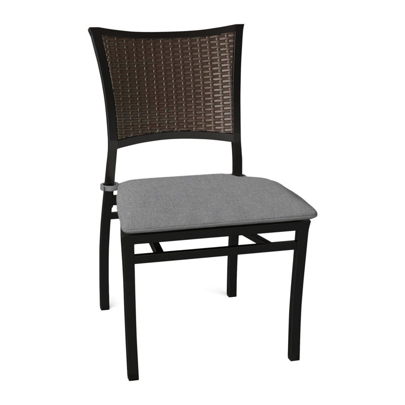 Aire Patio Dining Side Chair with Cushions, No Welt, Verona Mist