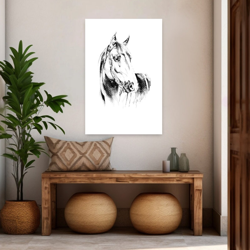 Portrait de cheval noble, style classique, dramatique et élégant, impression d'art mural, H 48 po x l 32 po