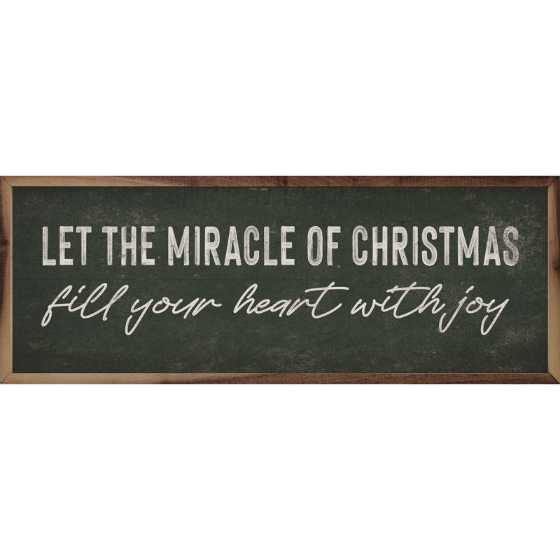 «Let The Miracle Of Christmas», Vert, L 24 po x H 8 po