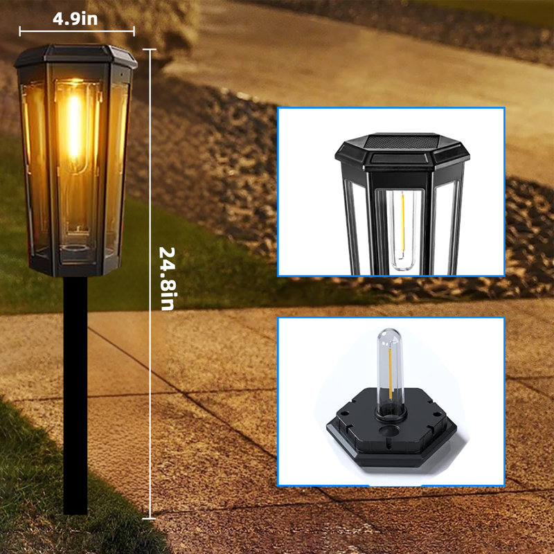 20 Lumens 3000K Warn White Weather Resistant Outdoor Solar Path Lights 6-Pieces