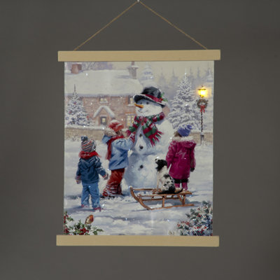 Snowman - No Frame Print on Canvas