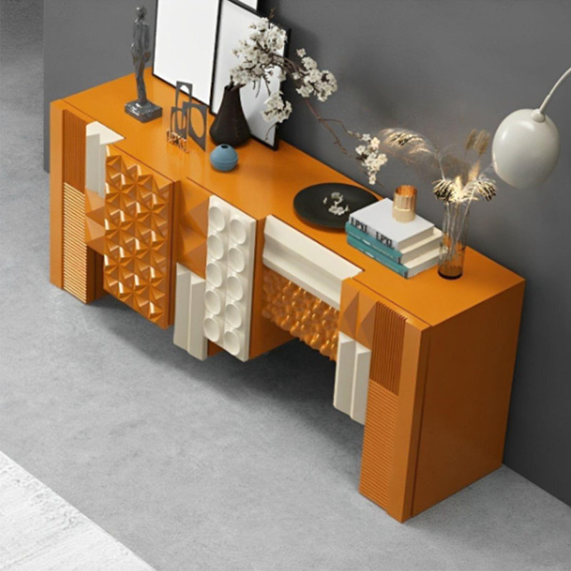 Console Modern Minimalist Art Design, H 31,5 po x l 70,87 po x P 15,75 po, Orange