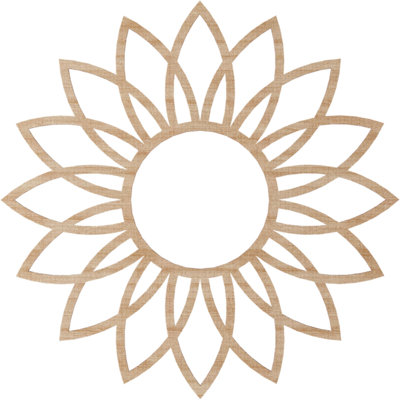 24"OD x 8 3/8"ID x 1/4"T Daisy Wood Fretwork Pierced Ceiling Medallion, Walnut