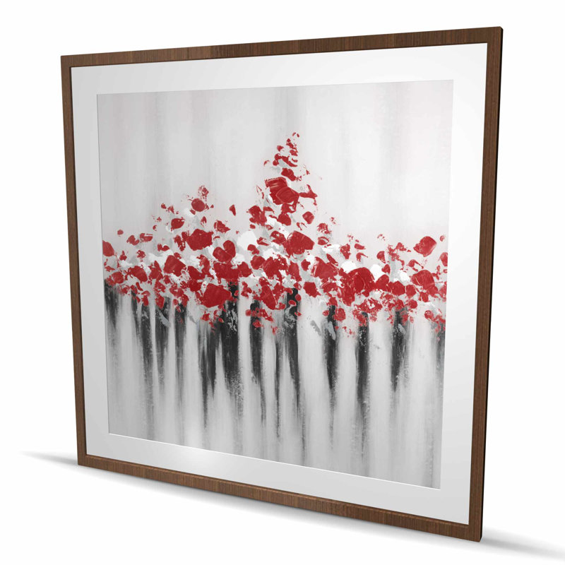 Falling Red Dot - Contemporary Abstract Framed Print Decor