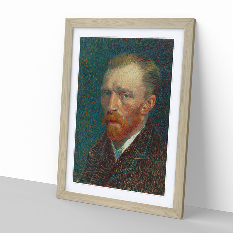 Self-Portrait Vol.5 by Vincent Van Gogh - Picture Frame Painting, 36cm H x 27cm W x 2cm D, Oak Framed