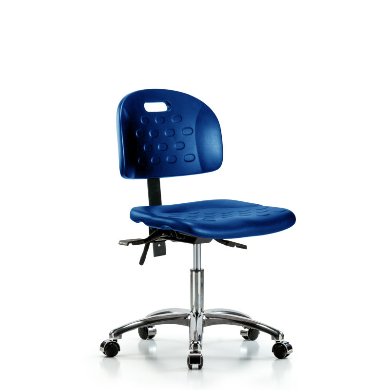 Chaise de travail ergonomique en polyuréthane, Roulettes, Sans accoudoirs