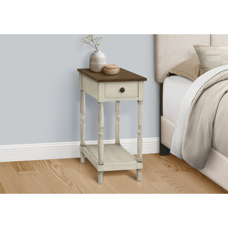 Table de bout avec rangement Dairen, Blanc
