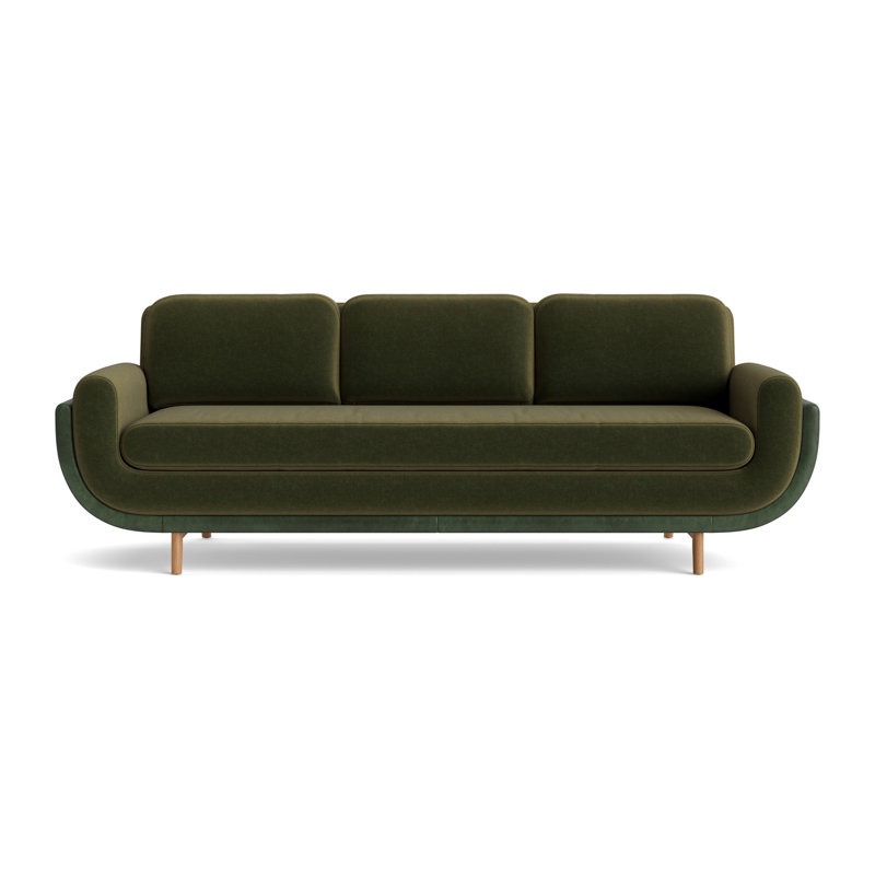 Regatta 90 Sofa, Performance Velvet - Balsam/Bedford - Evergreen, Natural