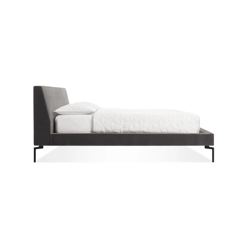 New Standard Upholstered Bed, Storm Velvet/Black, Full