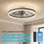 Ventilateur de plafond encastré 24 po, 3 lumières DEL à intensité variable et à intensité variable pour le salon de la chambre à coucher