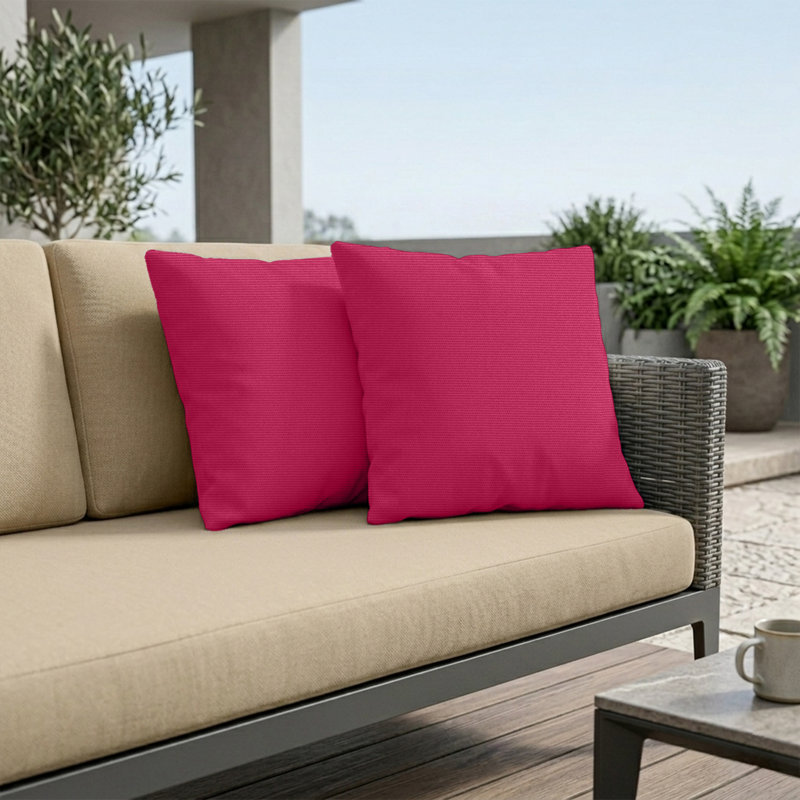 Ensemble de 4 coussins décoratifs Sunbrella, coussins décoratifs d'extérieur carrés 16 po x 16 po, Carré 16 po